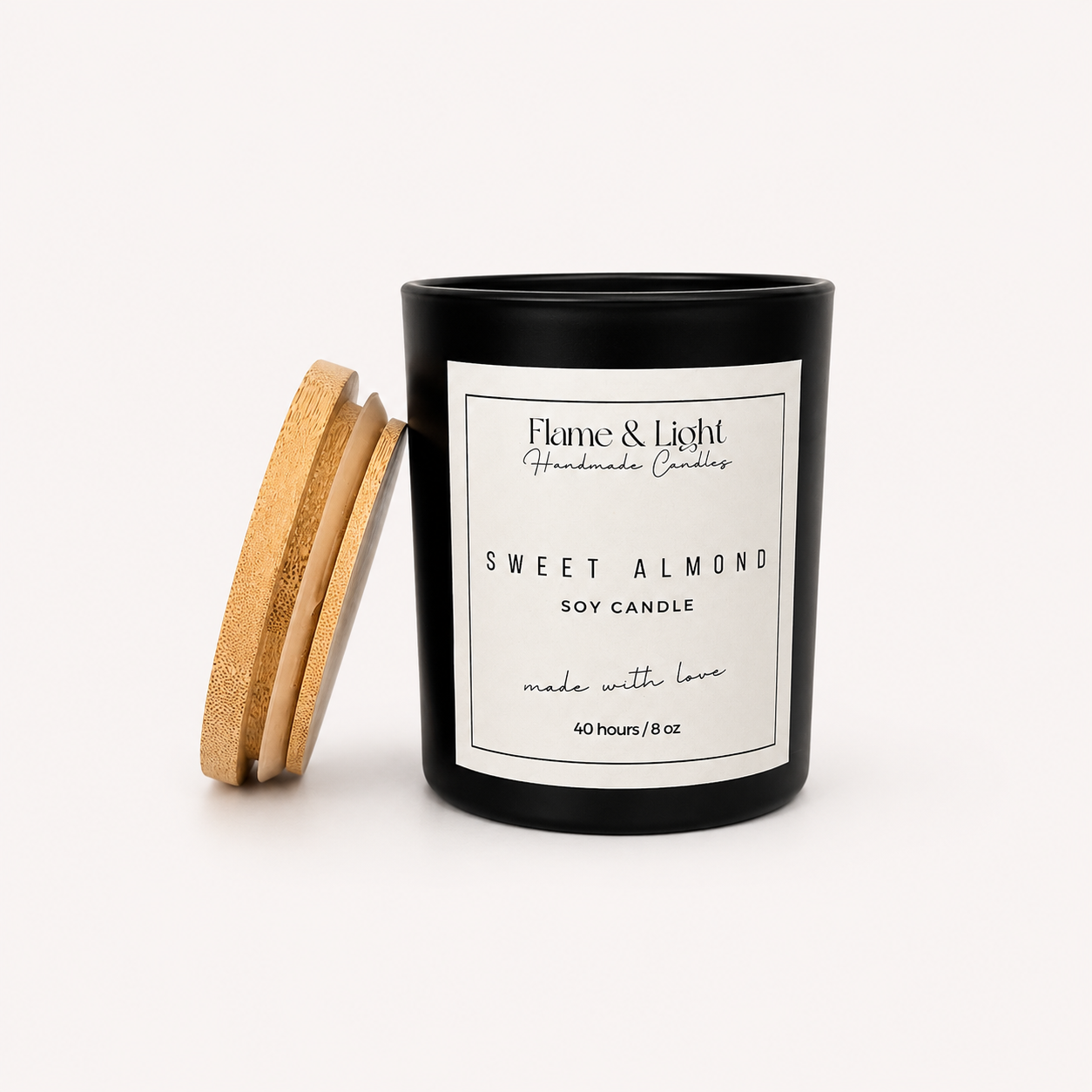 Sweet Almond Candle 8oz. (Black Jar)