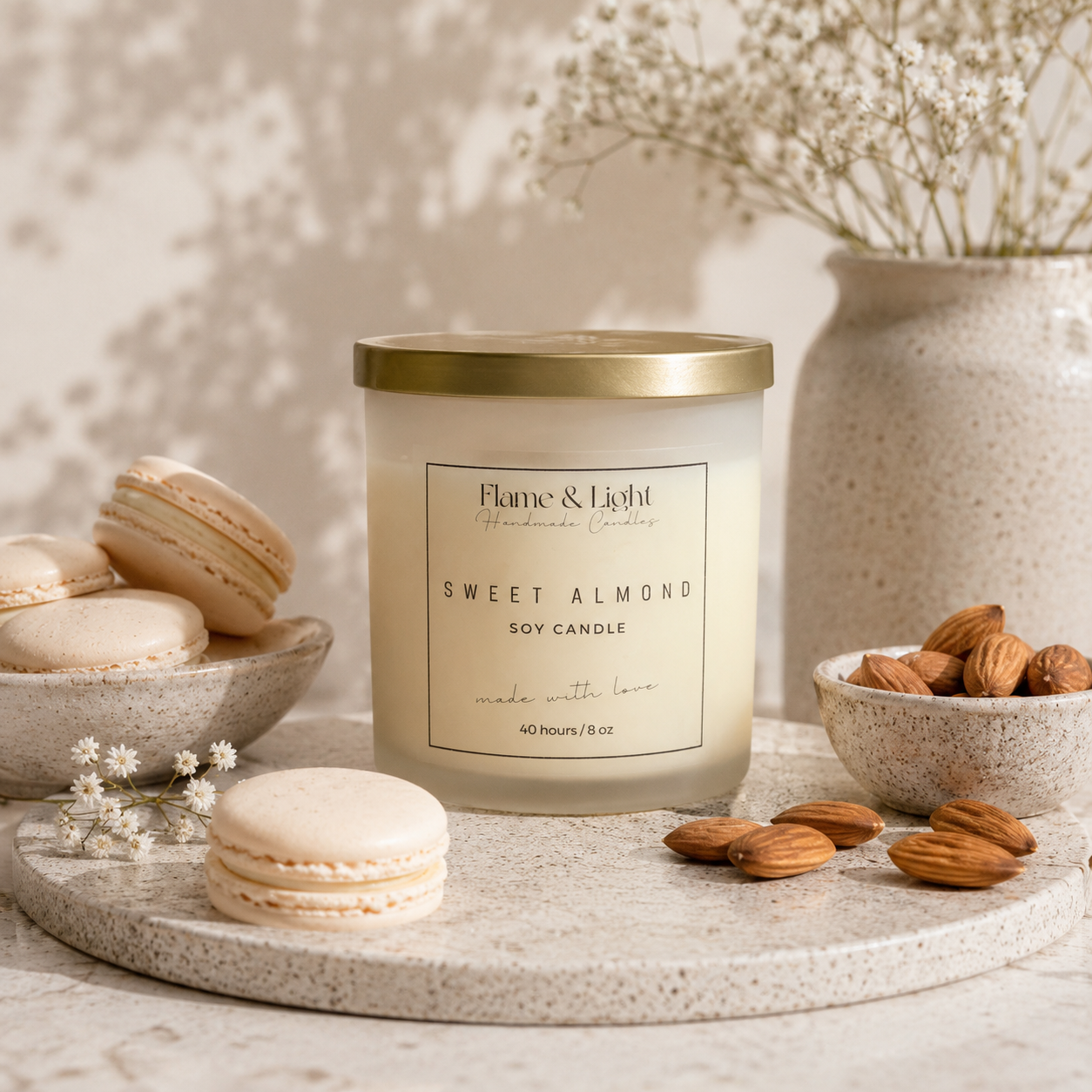 Sweet Almond Candle 8oz.
