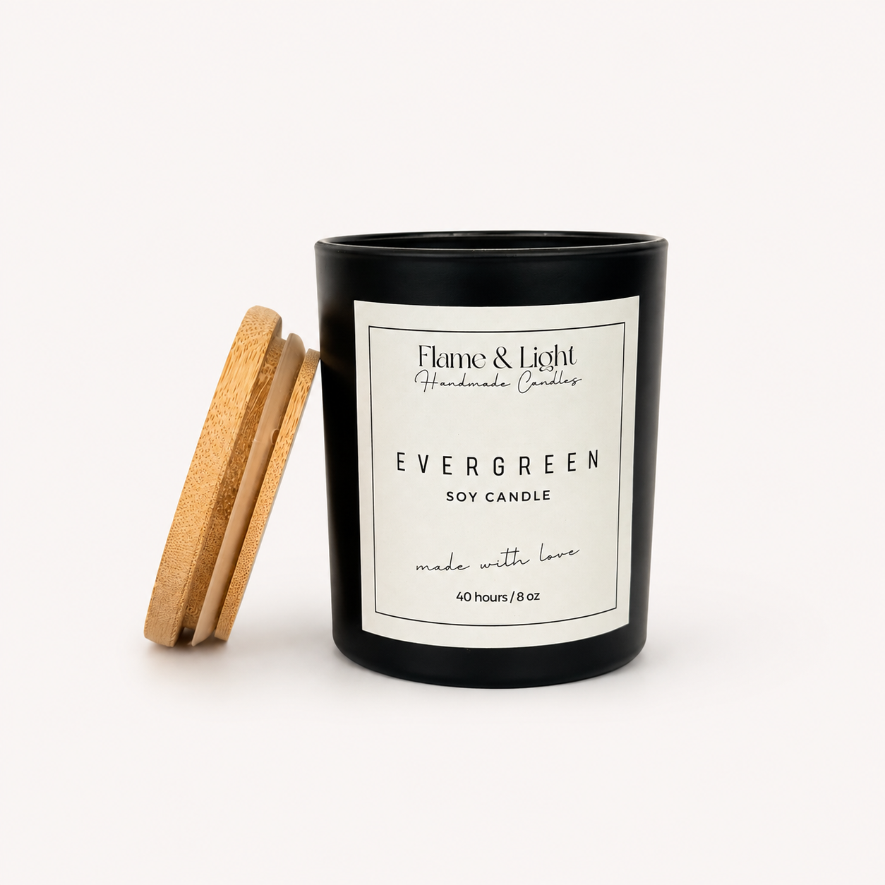 Evergreen Candle 8oz. (Black Jar)