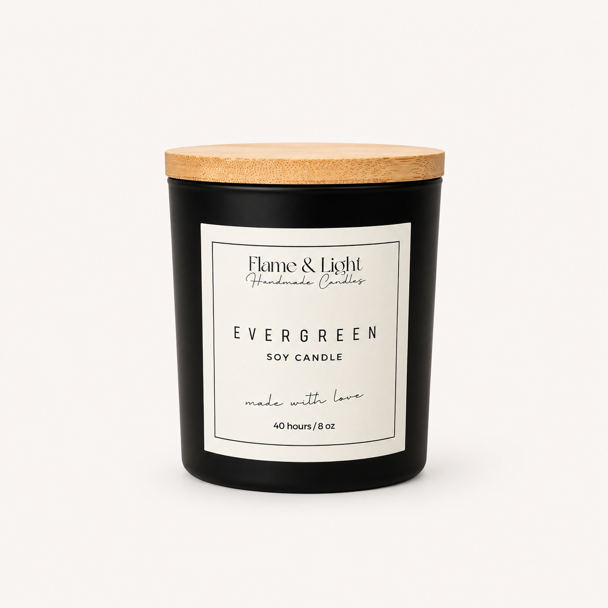 Evergreen Candle 8oz. (Black Jar)