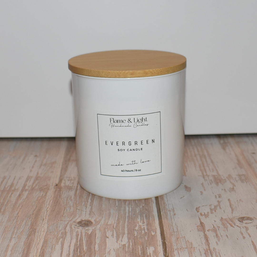 Evergreen Candle 8oz. (White Jar)