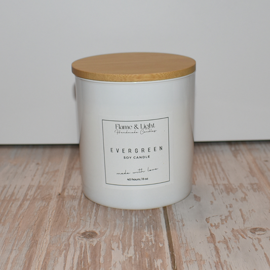 Evergreen Candle 8oz. (White Jar)
