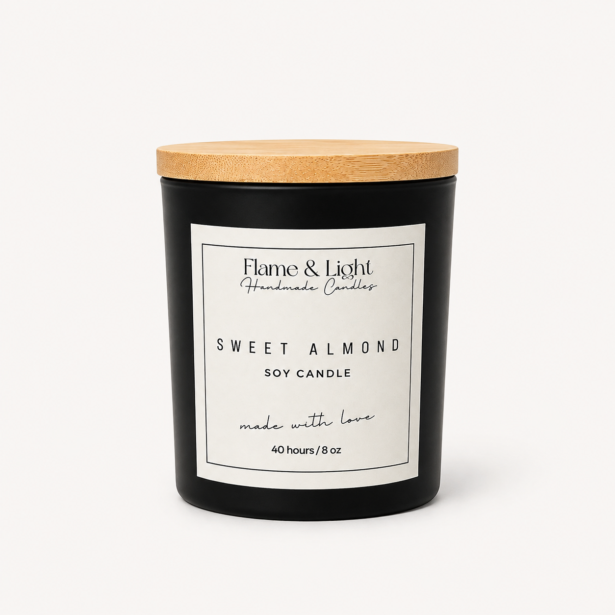 Sweet Almond Candle 8oz. (Black Jar)