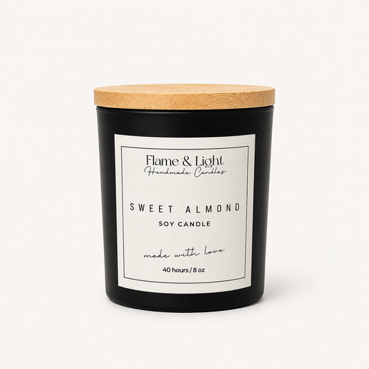 Sweet Almond Candle 8oz. (Black Jar)